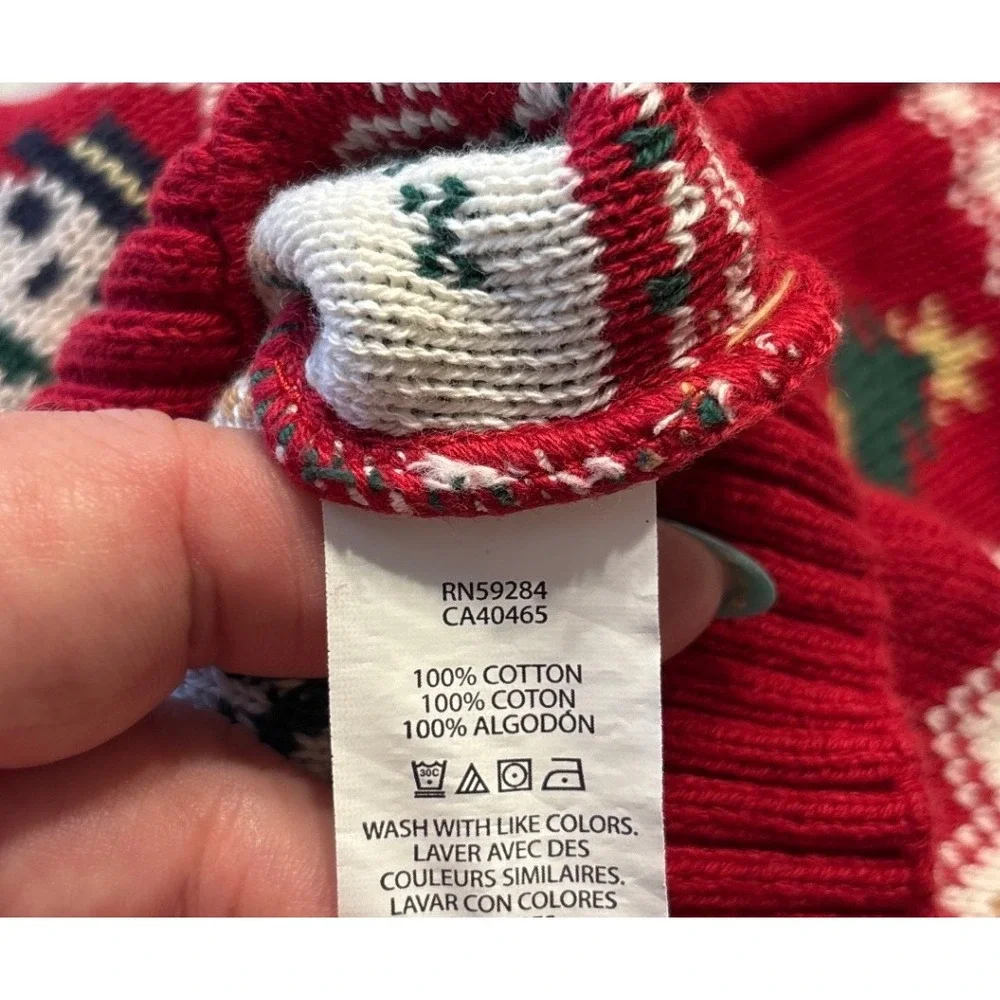 The Childrens Place Toddler Boys Red Snowman Fair Isle Quarter Zip Sweater 2T